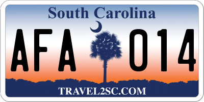 SC license plate AFA014