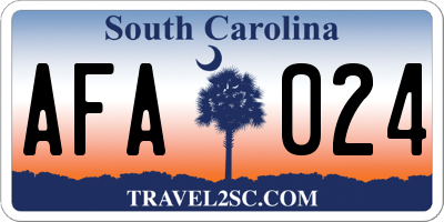 SC license plate AFA024