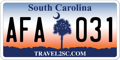 SC license plate AFA031