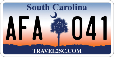 SC license plate AFA041