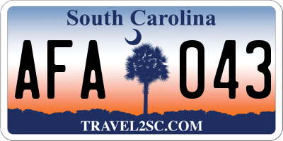 SC license plate AFA043