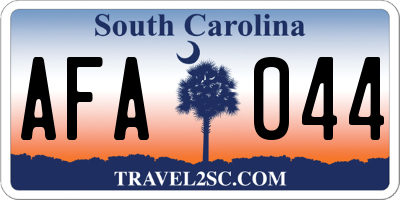 SC license plate AFA044