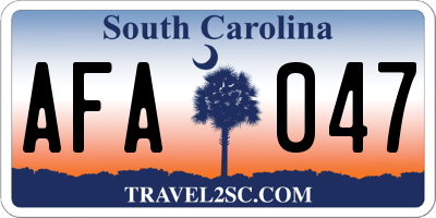 SC license plate AFA047