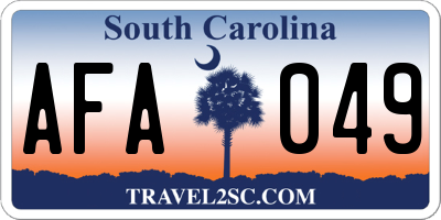 SC license plate AFA049