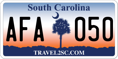 SC license plate AFA050
