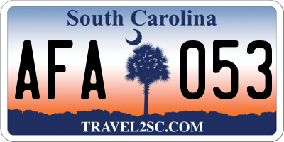SC license plate AFA053