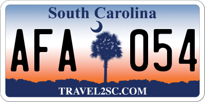 SC license plate AFA054