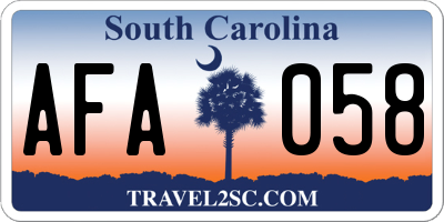 SC license plate AFA058