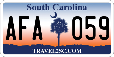 SC license plate AFA059