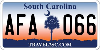 SC license plate AFA066