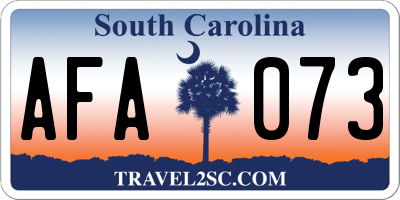 SC license plate AFA073