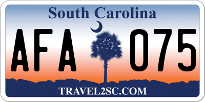 SC license plate AFA075