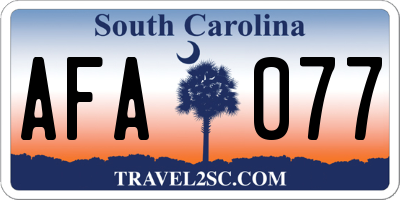 SC license plate AFA077
