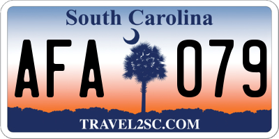 SC license plate AFA079