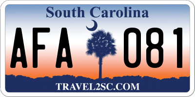 SC license plate AFA081
