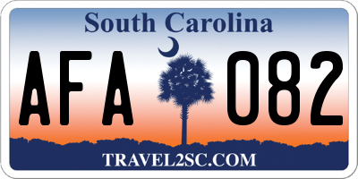 SC license plate AFA082