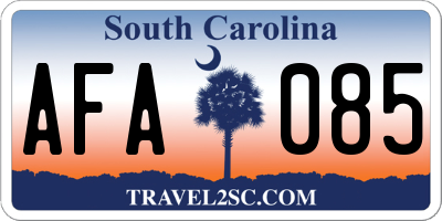 SC license plate AFA085