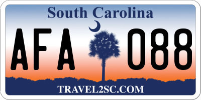 SC license plate AFA088