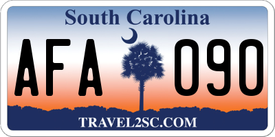 SC license plate AFA090