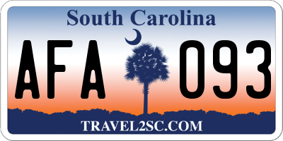 SC license plate AFA093
