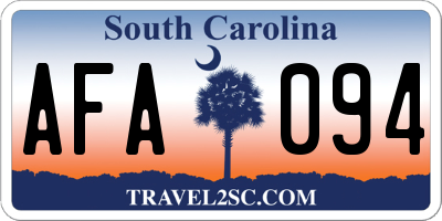 SC license plate AFA094