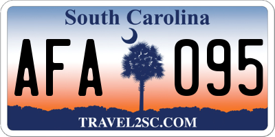 SC license plate AFA095