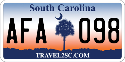 SC license plate AFA098