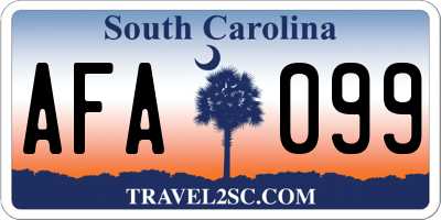 SC license plate AFA099