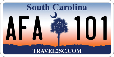 SC license plate AFA101
