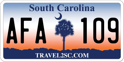 SC license plate AFA109