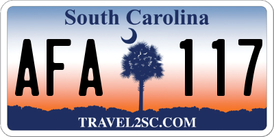 SC license plate AFA117