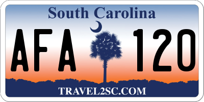 SC license plate AFA120