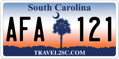 SC license plate AFA121