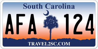 SC license plate AFA124