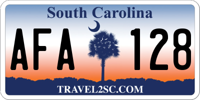SC license plate AFA128