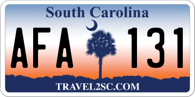 SC license plate AFA131