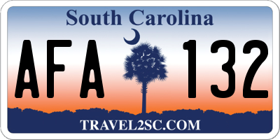 SC license plate AFA132