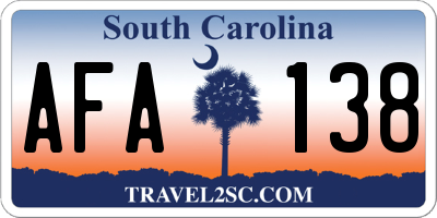 SC license plate AFA138