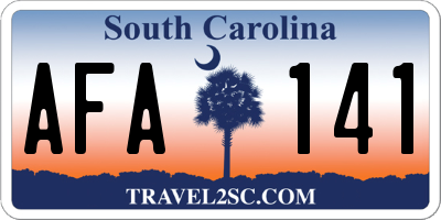 SC license plate AFA141