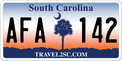 SC license plate AFA142