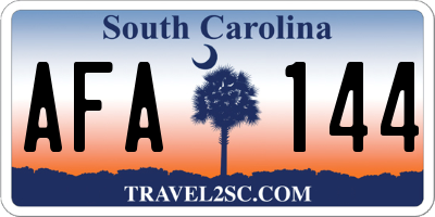 SC license plate AFA144