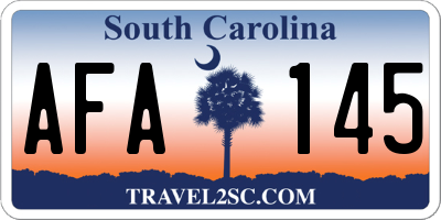 SC license plate AFA145