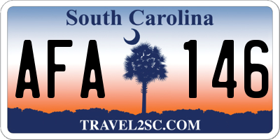 SC license plate AFA146