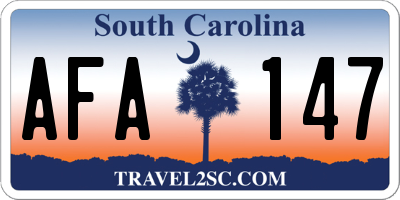 SC license plate AFA147