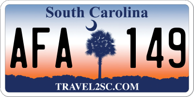 SC license plate AFA149