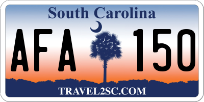 SC license plate AFA150