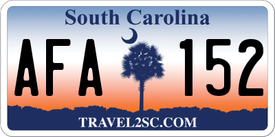 SC license plate AFA152