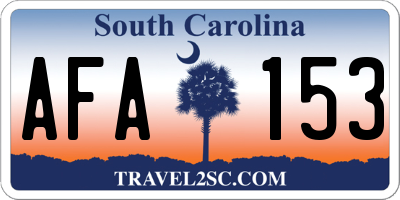 SC license plate AFA153