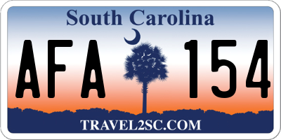 SC license plate AFA154