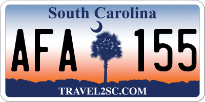 SC license plate AFA155